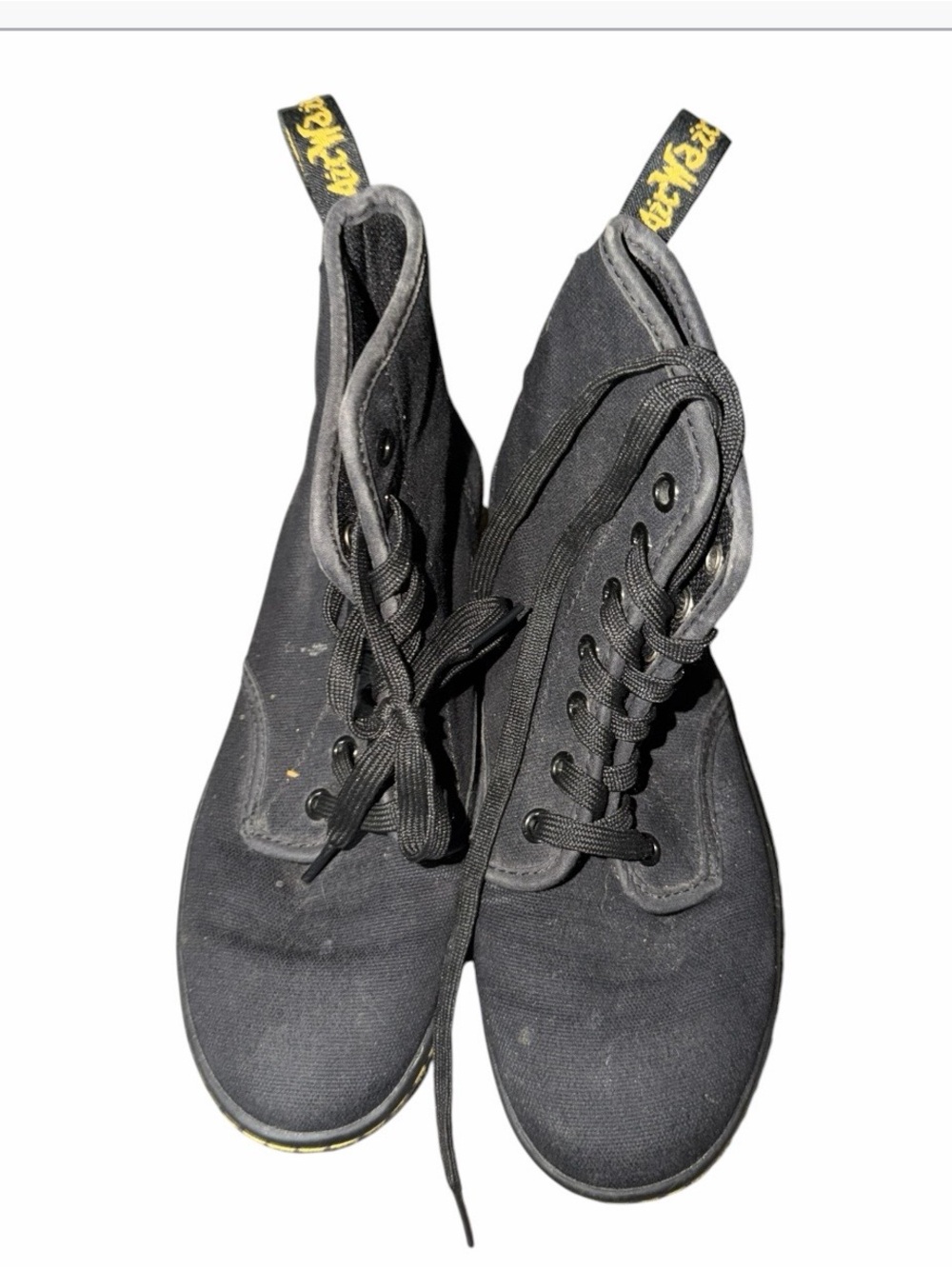 Dr. Martens Kids Black Canvas Lace-Up Boots
